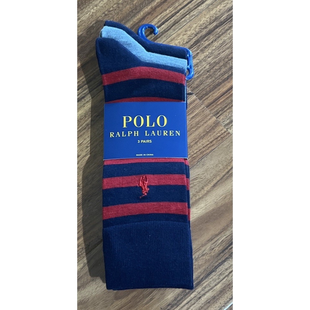 New Polo Ralph Lauren Men's 3 Pair Pack Crew Business Dress Socks 10-13